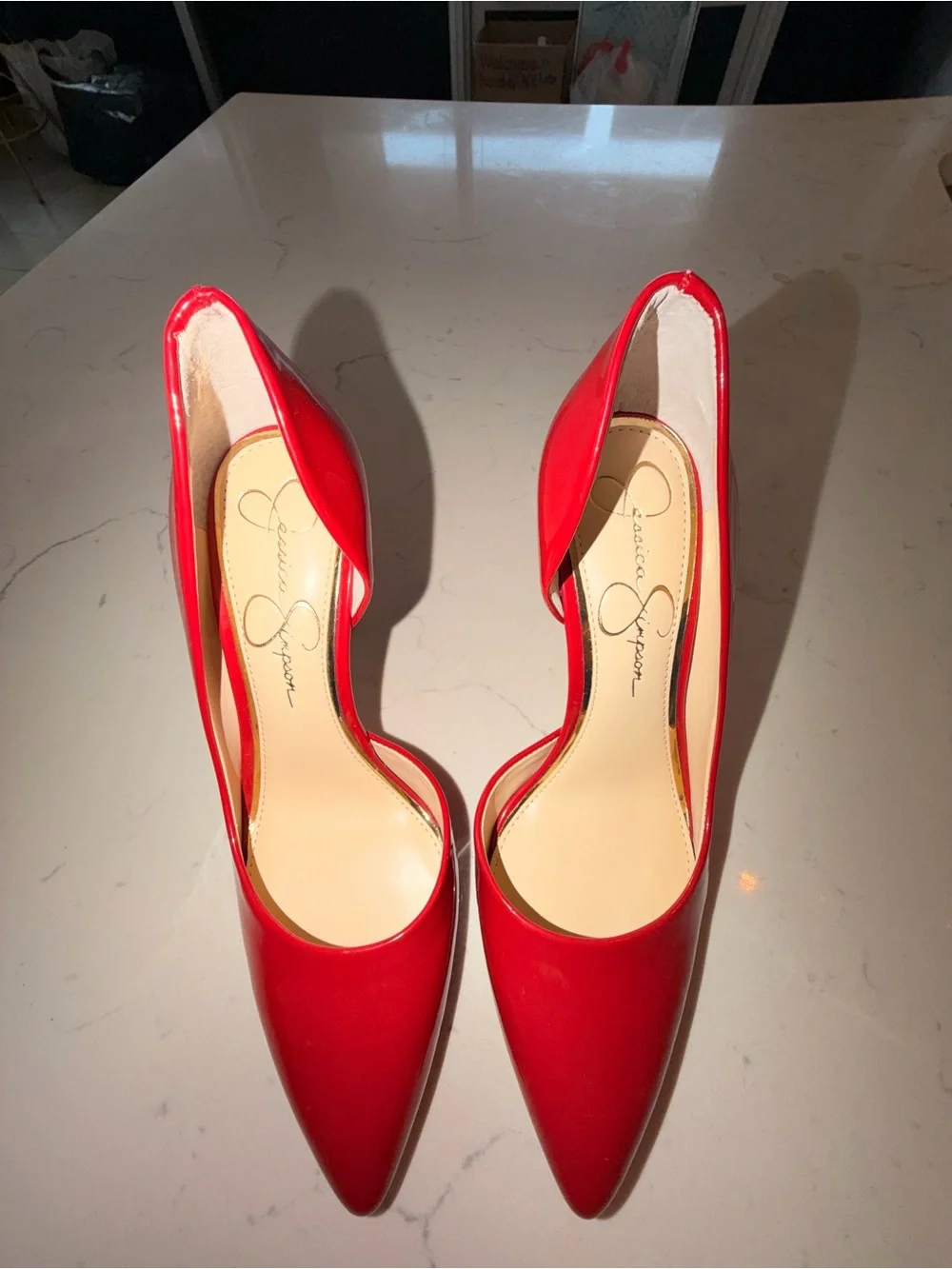 Jessica Simpson Prizma Patent d'Orsay Pumps: Red Muse